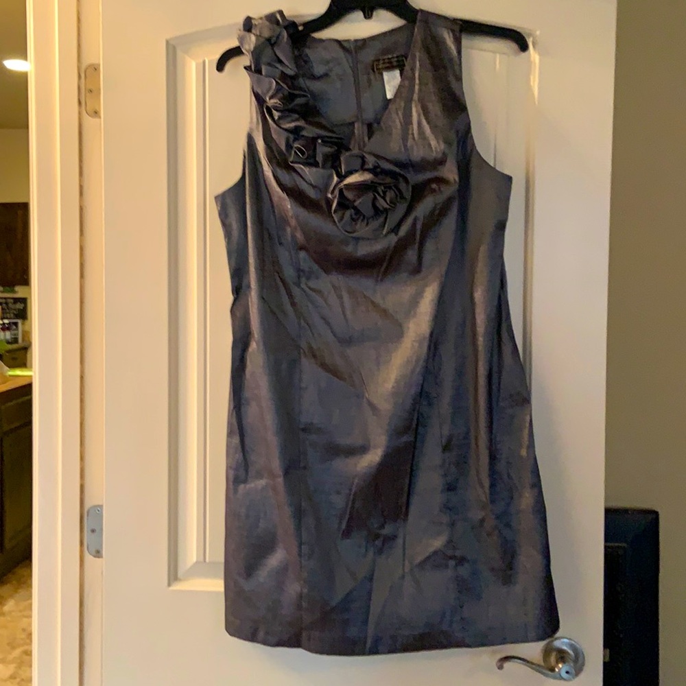 Silver Dress with Ruffle